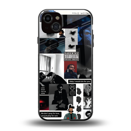 weeknd blend back phone cover | glass case for iphone 15 plus