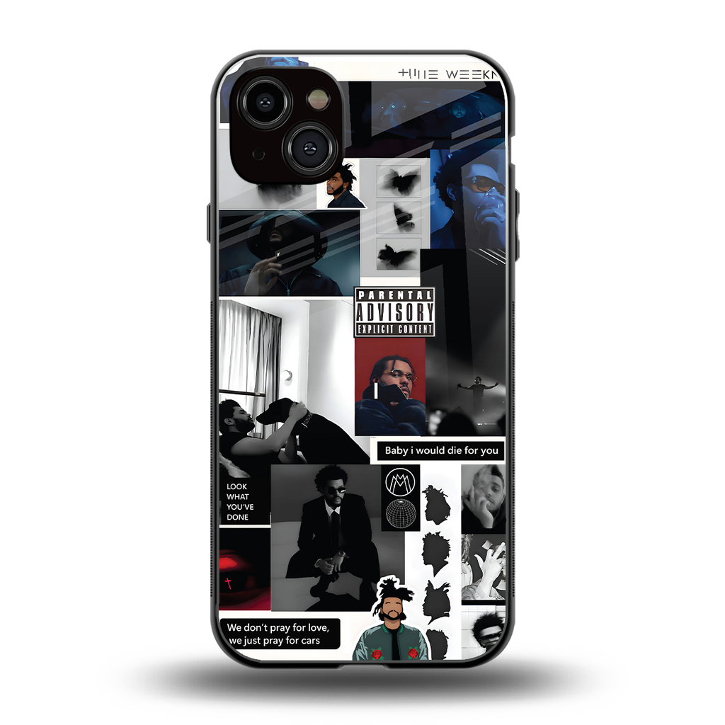 weeknd blend back phone cover | glass case for iphone 14 plus
