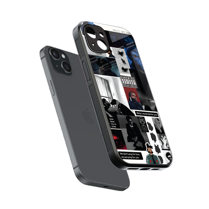 weeknd blend back phone cover | glass case for iphone 15 plus