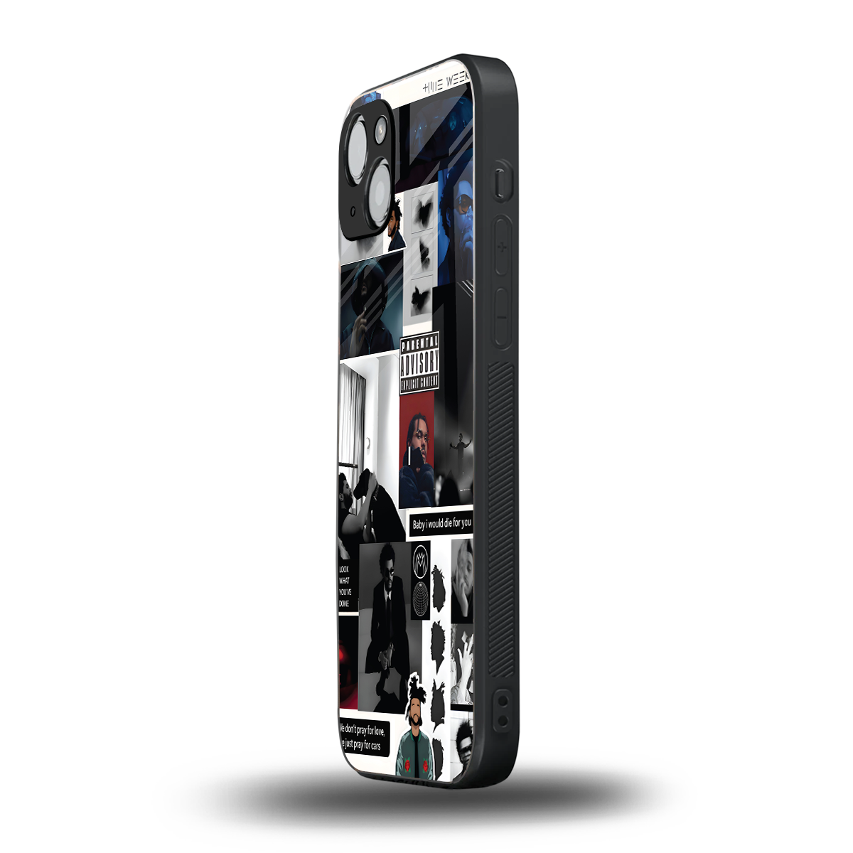 weeknd blend back phone cover | glass case for iphone 15 plus