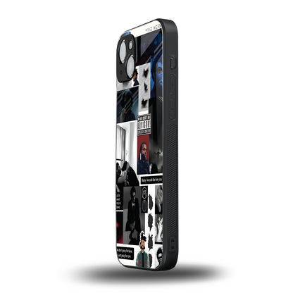 weeknd blend back phone cover | glass case for iphone 15 plus