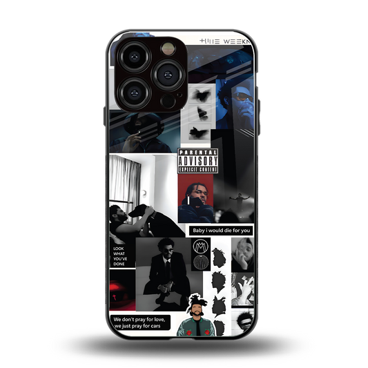 weeknd blend back phone cover | glass case for iphone 14 pro max