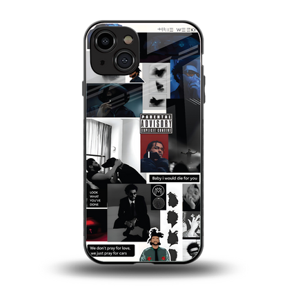 weeknd blend back phone cover | glass case for iphone 14