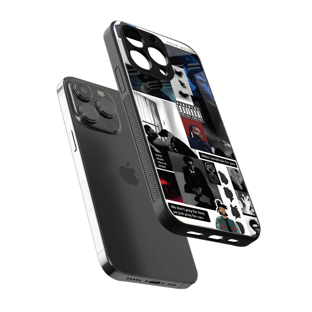 weeknd blend back phone cover | glass case for iphone 15 pro