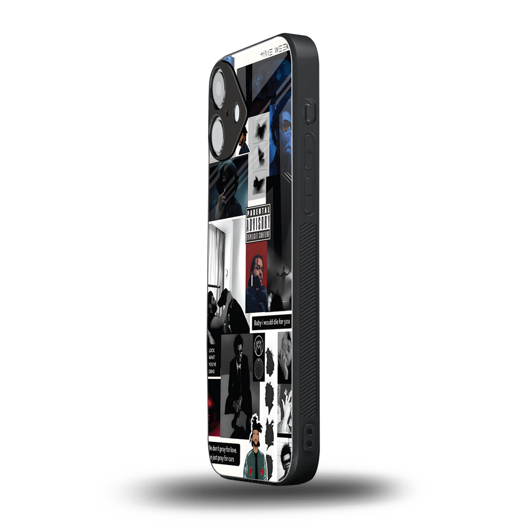 weeknd blend back phone cover | glass case for iphone 16 plus