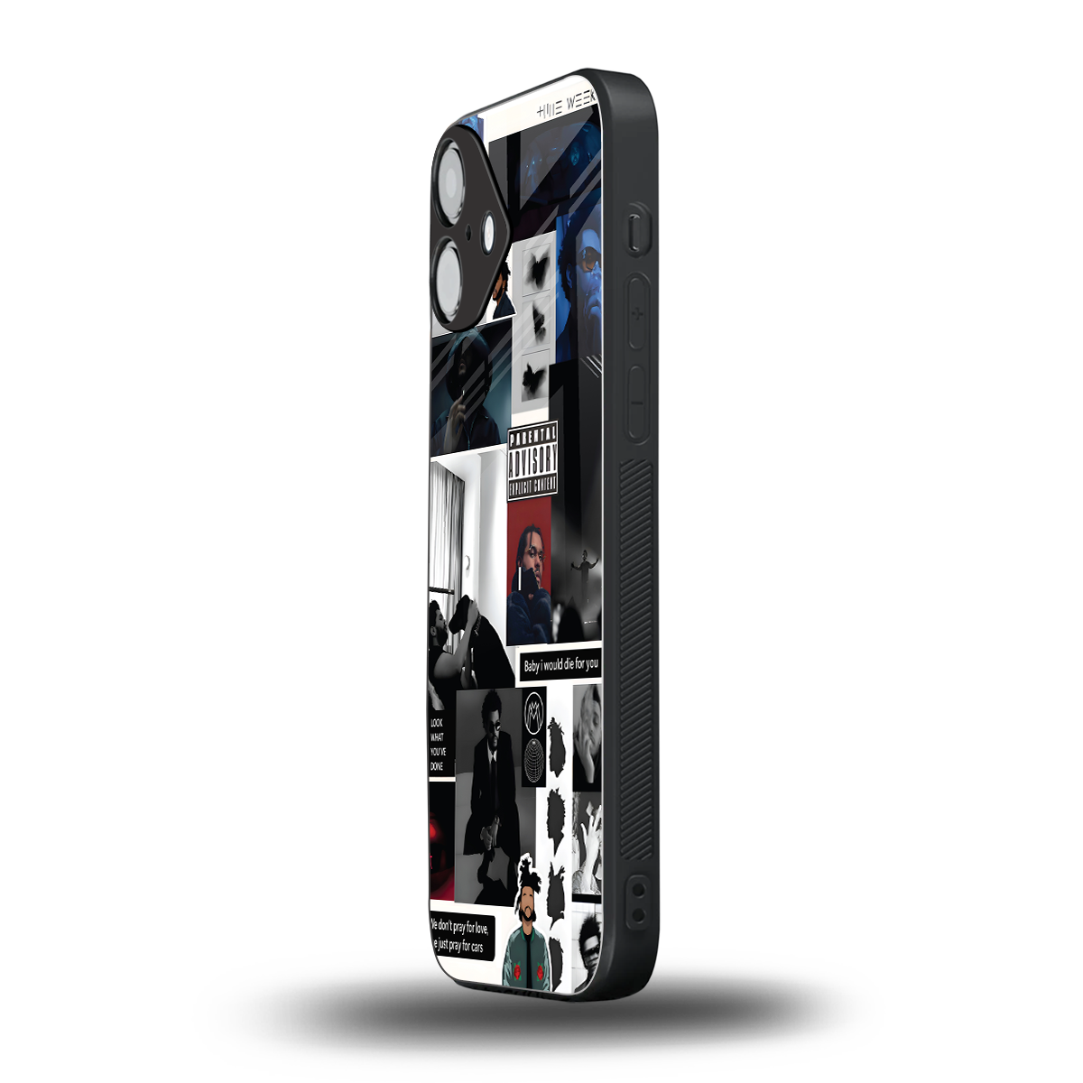 weeknd blend back phone cover | glass case for iphone 16 plus