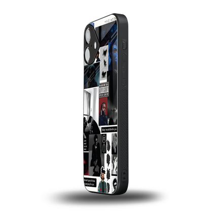 weeknd blend back phone cover | glass case for iphone 16 plus
