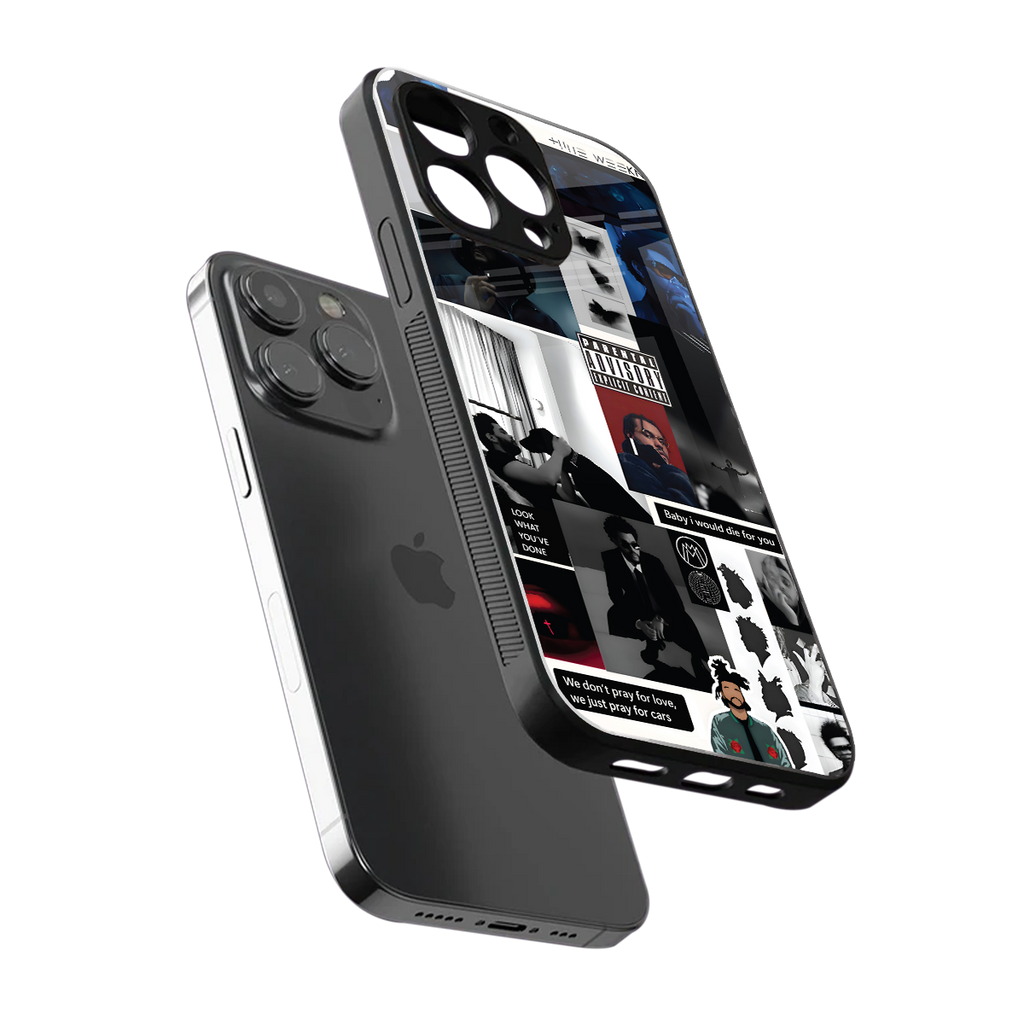 weeknd blend back phone cover | glass case for iphone 16 pro max