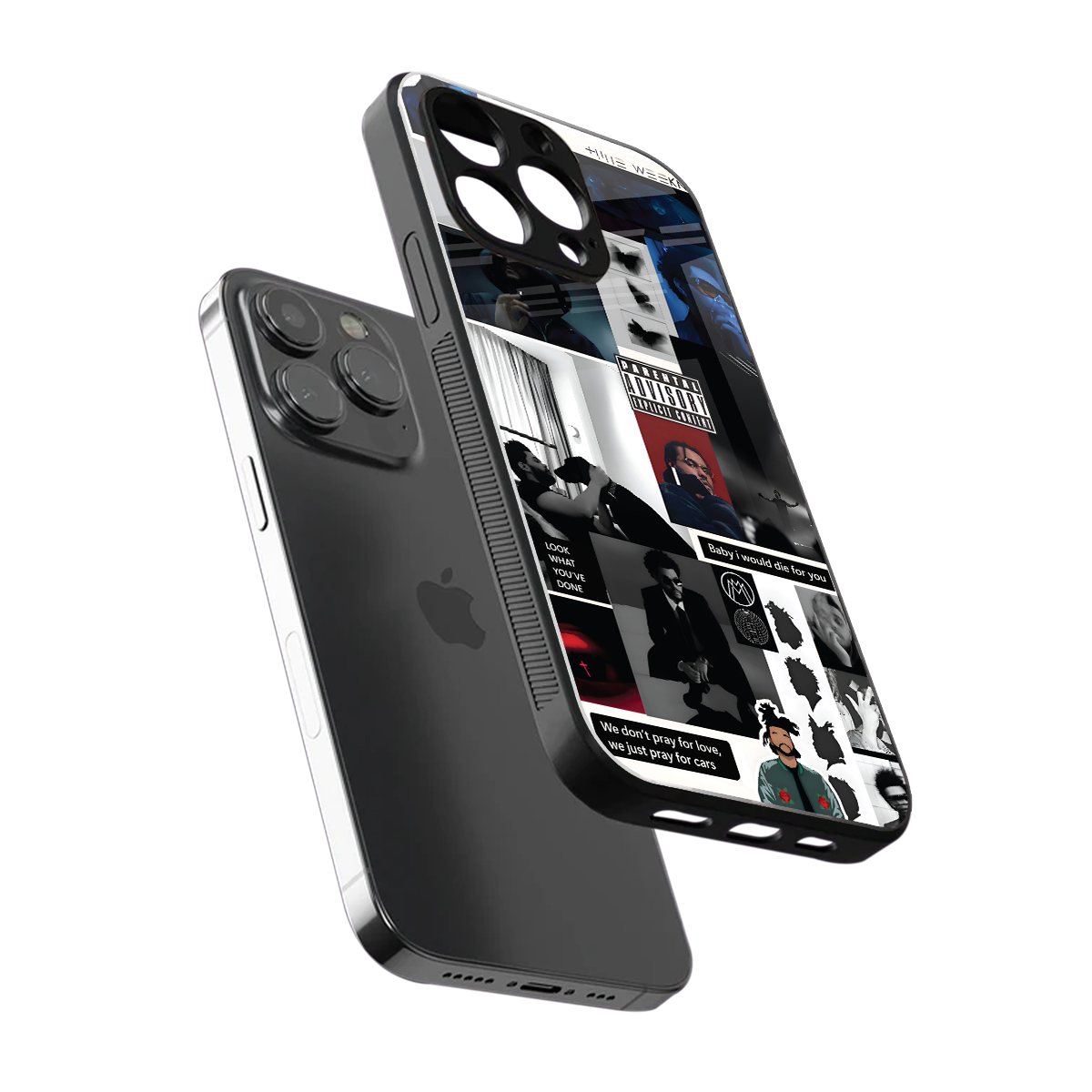 weeknd blend back phone cover | glass case for iphone 16 pro max