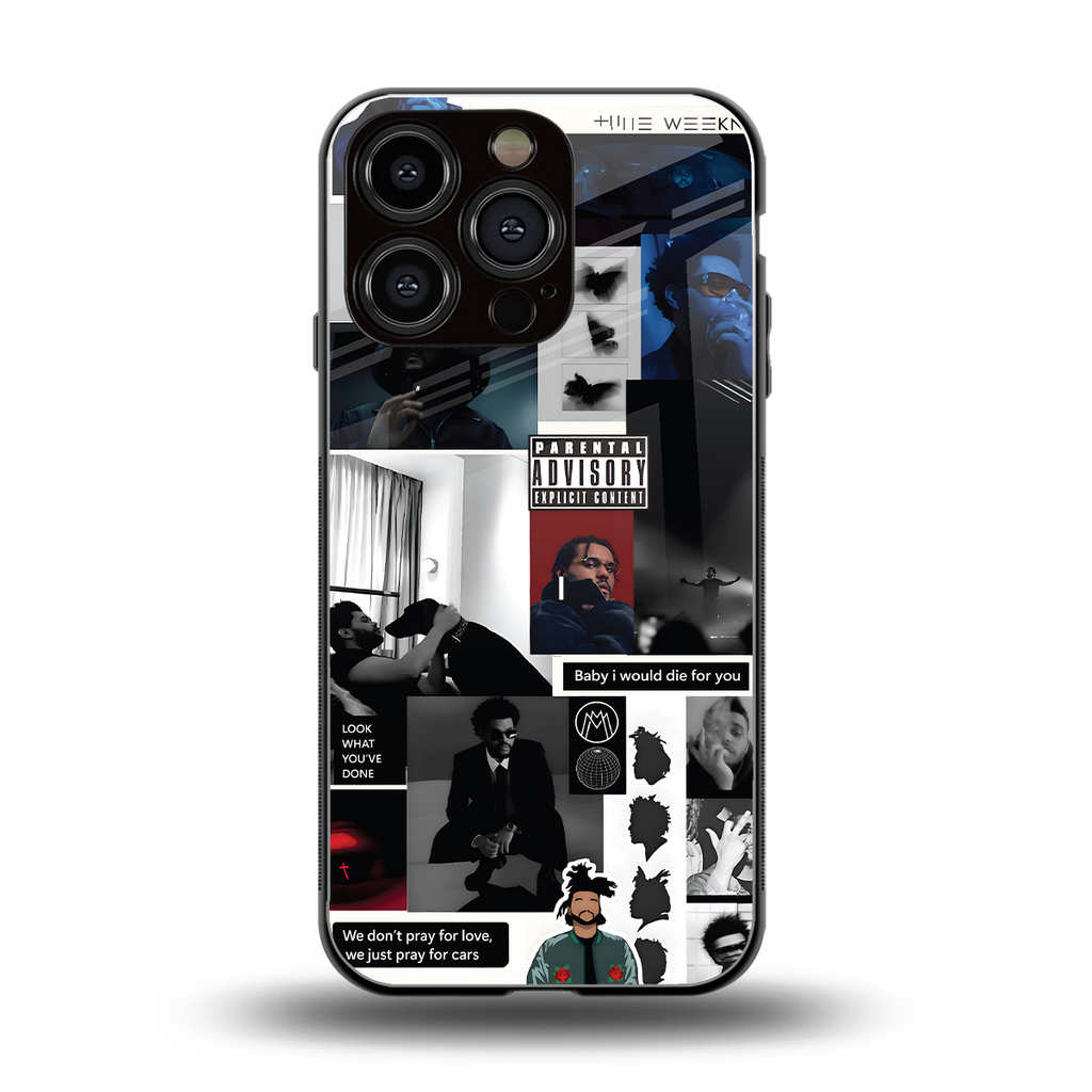 weeknd blend back phone cover | glass case for iphone 16 pro