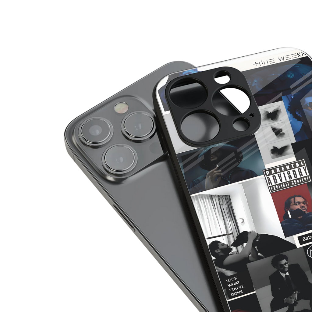 weeknd blend back phone cover | glass case for iphone 15 pro