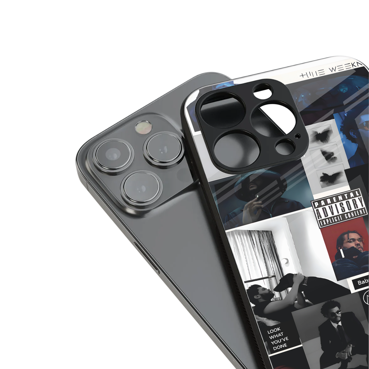 weeknd blend back phone cover | glass case for iphone 15 plus