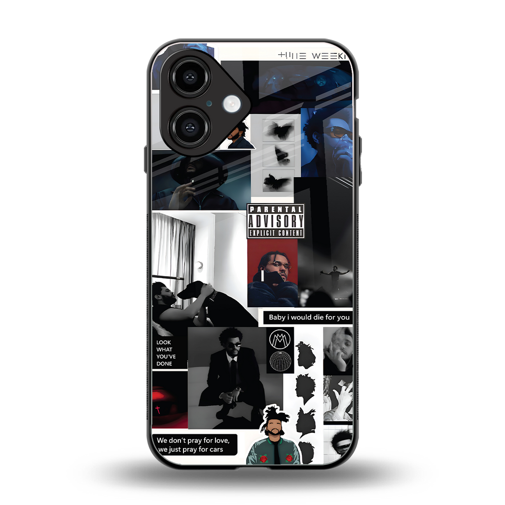 weeknd blend back phone cover | glass case for iphone 16