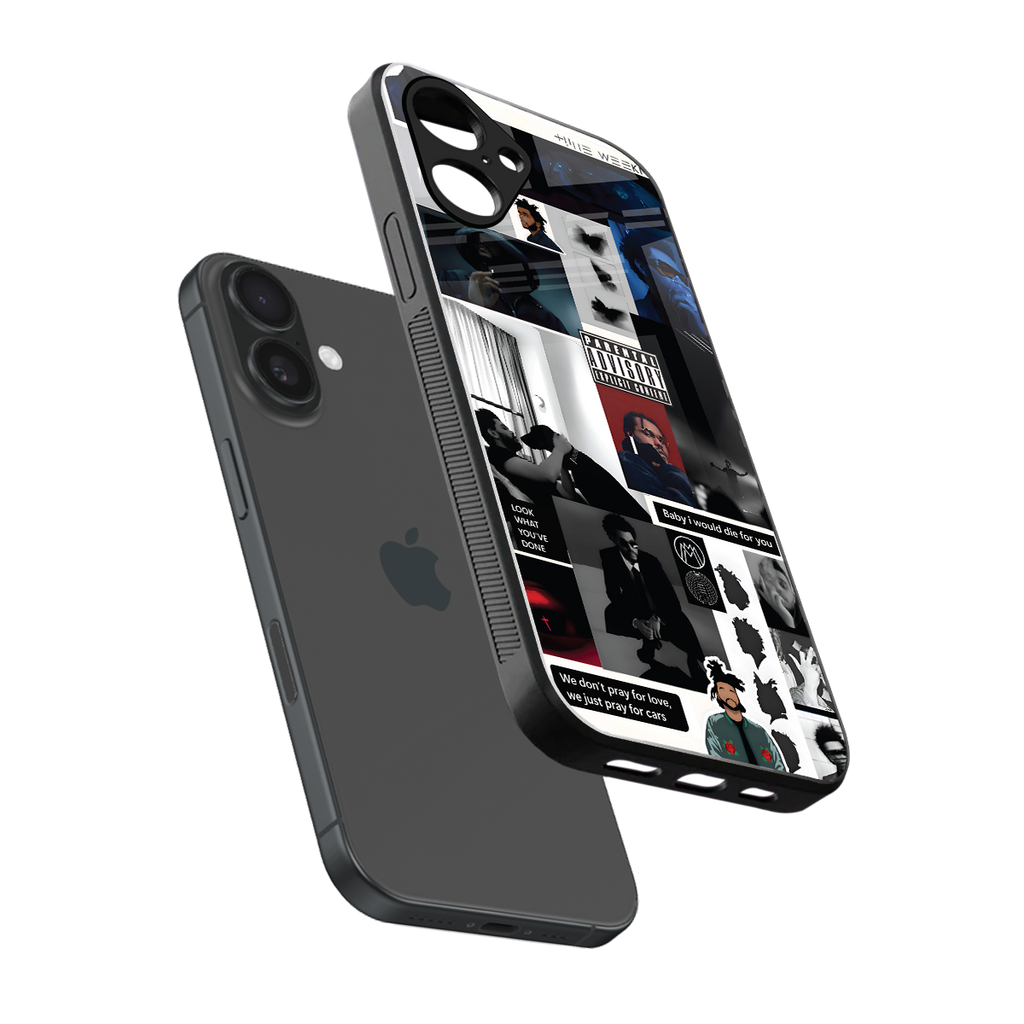 weeknd blend back phone cover | glass case for iphone 16