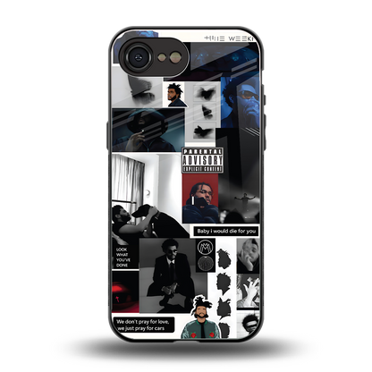 weeknd blend back phone cover | glass case for iphone 16e