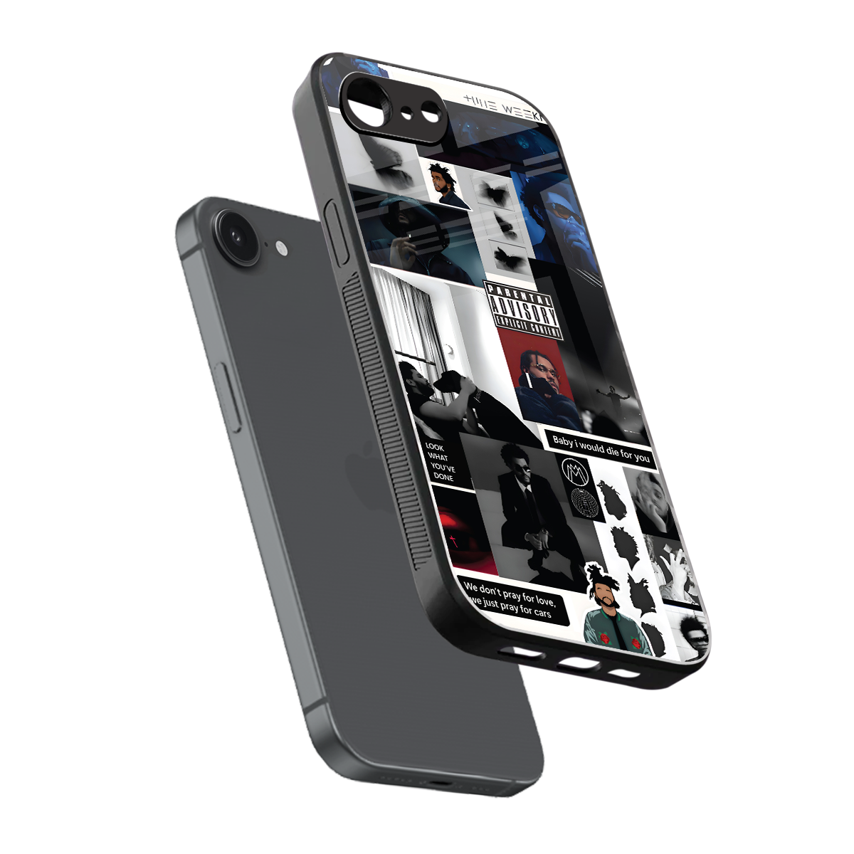 weeknd blend back phone cover | glass case for iphone 16e
