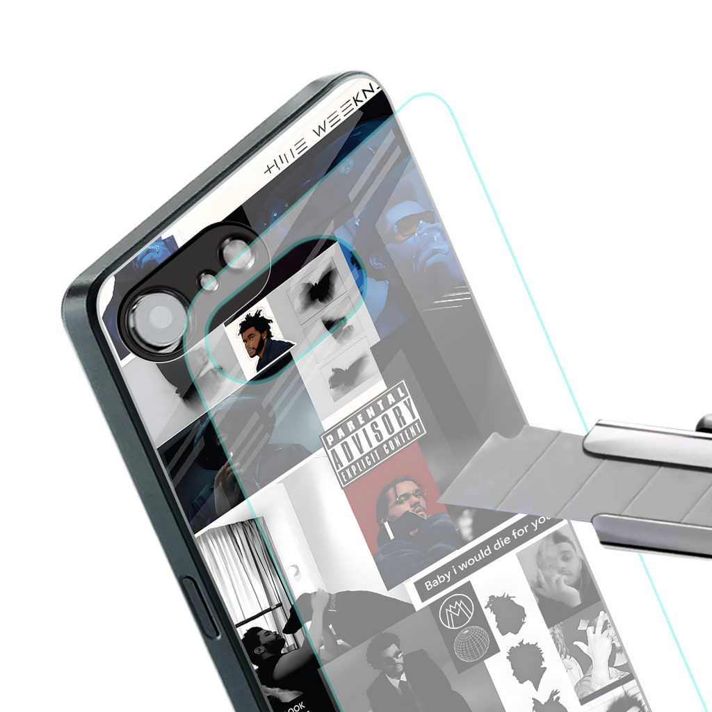 weeknd blend back phone cover | glass case for iphone 16e