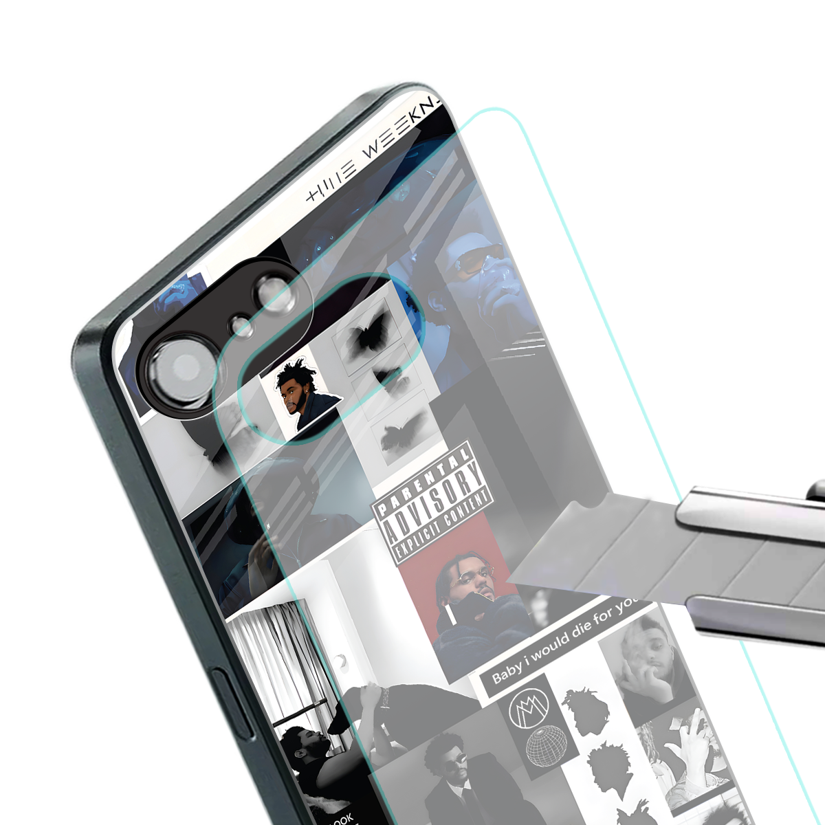 weeknd blend back phone cover | glass case for iphone 16e