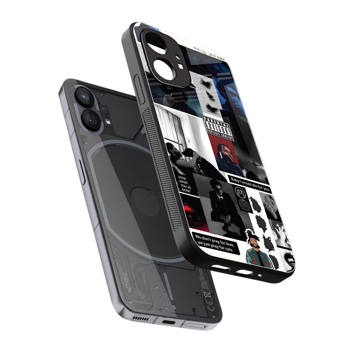 weeknd blend back phone cover | glass case for nothing phone 1