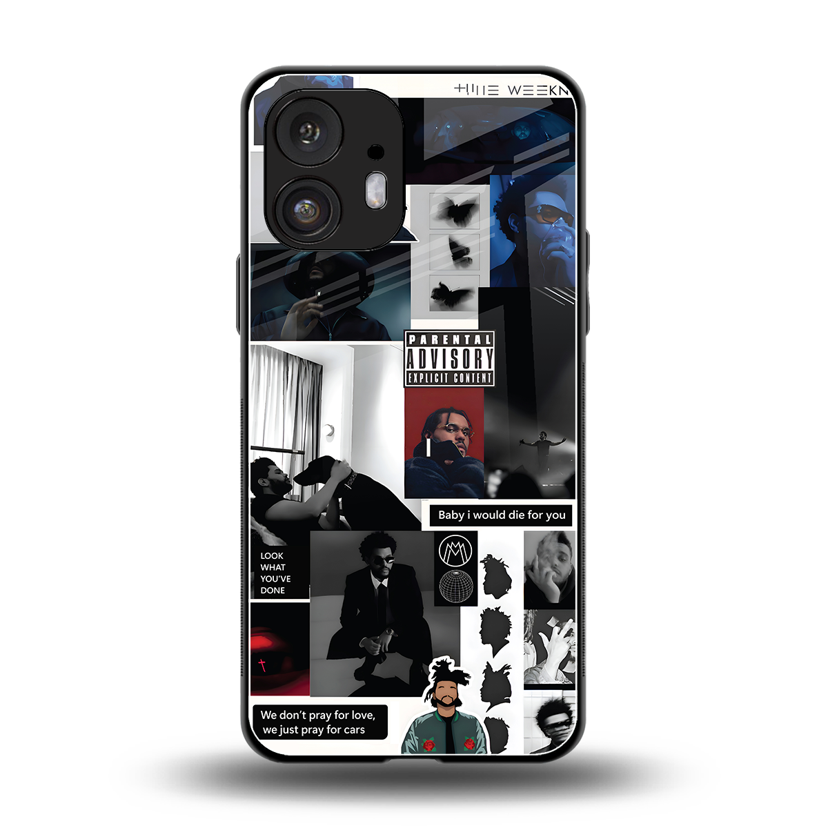 weeknd blend back phone cover | glass case for nothing phone 2
