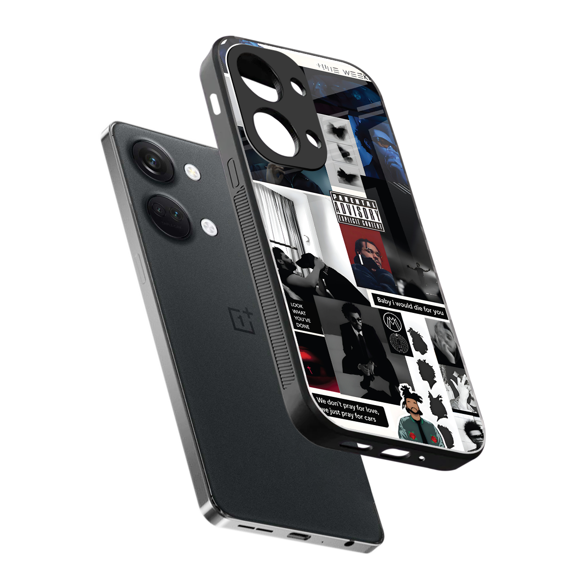 weeknd blend back phone cover | glass case for oneplus nord 3