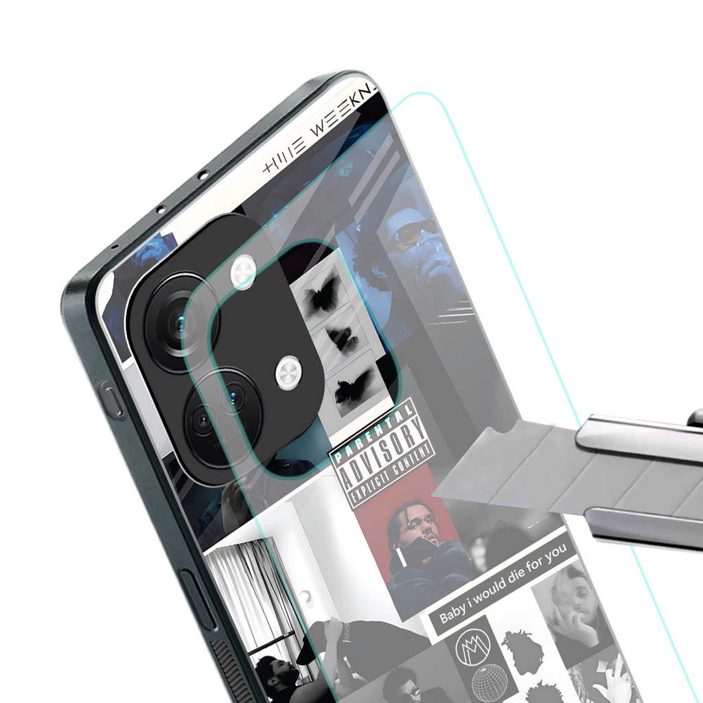 weeknd blend back phone cover | glass case for oneplus nord 3