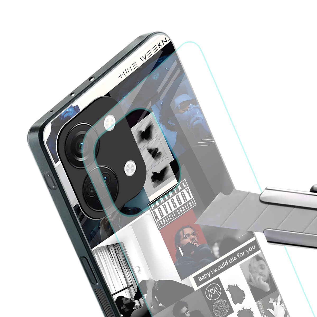 weeknd blend back phone cover | glass case for oneplus nord 3