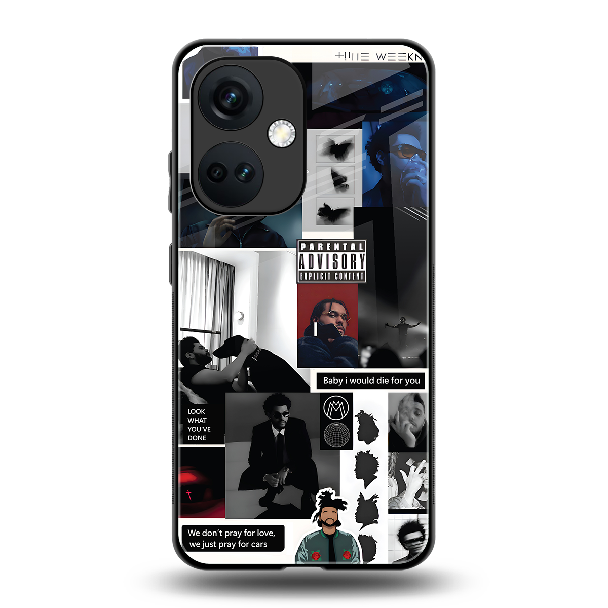weeknd blend back phone cover | glass case for oneplus nord ce 3