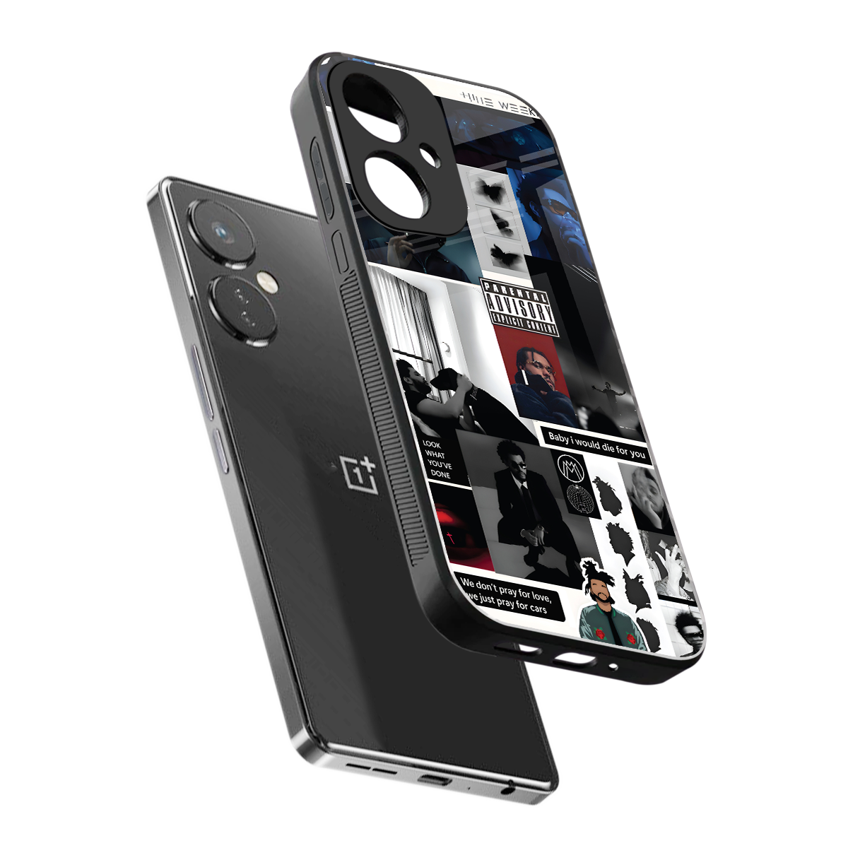 weeknd blend back phone cover | glass case for oneplus nord ce 3