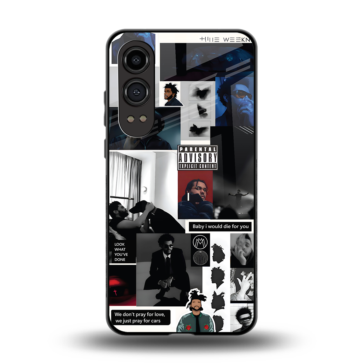 weeknd blend back phone cover | glass case for oneplus nord ce 4 lite