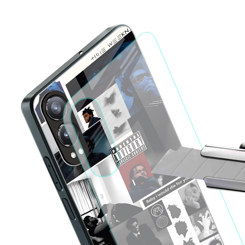 weeknd blend back phone cover | glass case for oneplus nord ce 4 lite