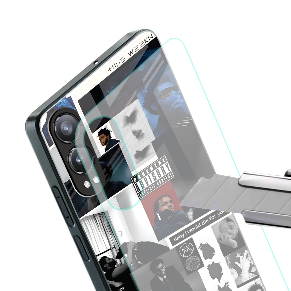 weeknd blend back phone cover | glass case for oneplus nord ce 4 lite
