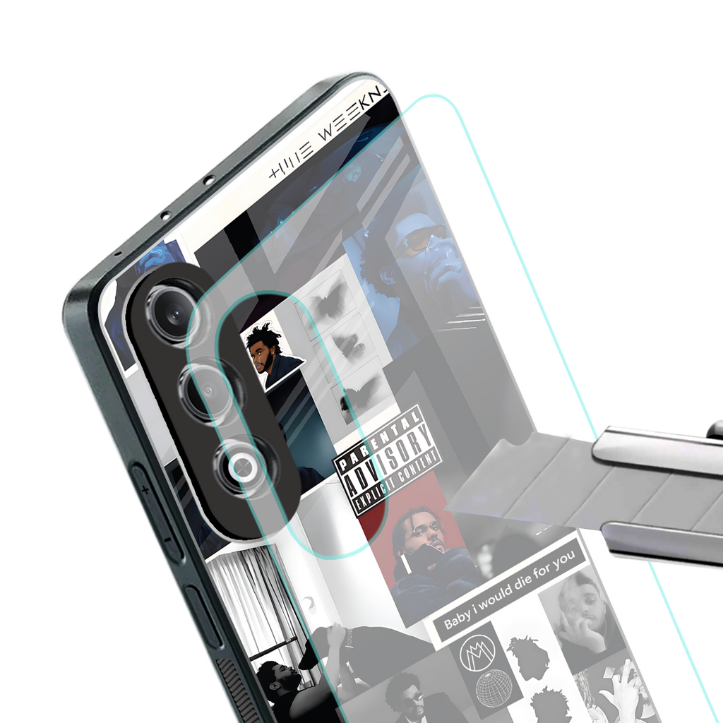 weeknd blend back phone cover | glass case for oneplus nord ce 4