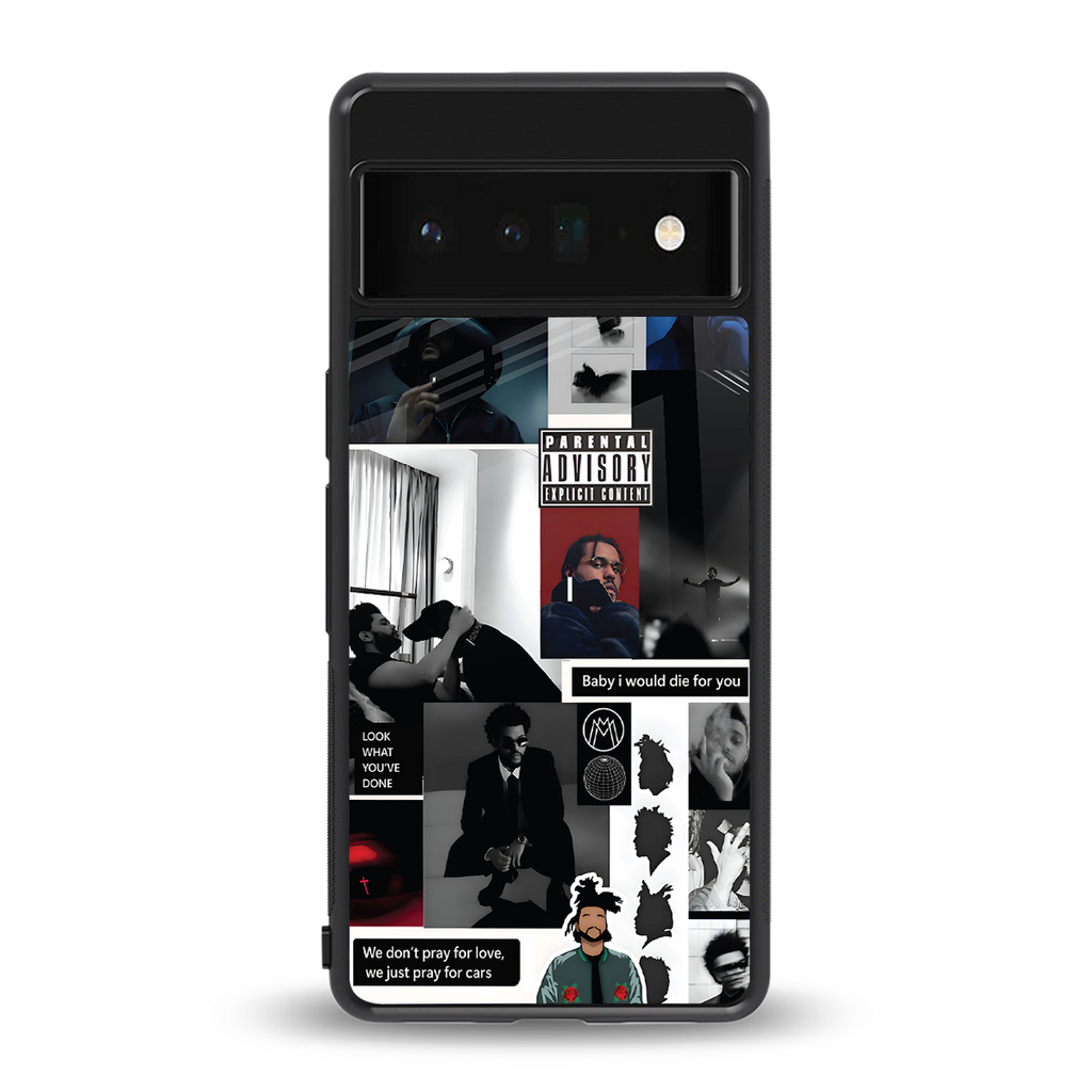 weeknd blend back phone cover | glass case for google pixel 6 pro