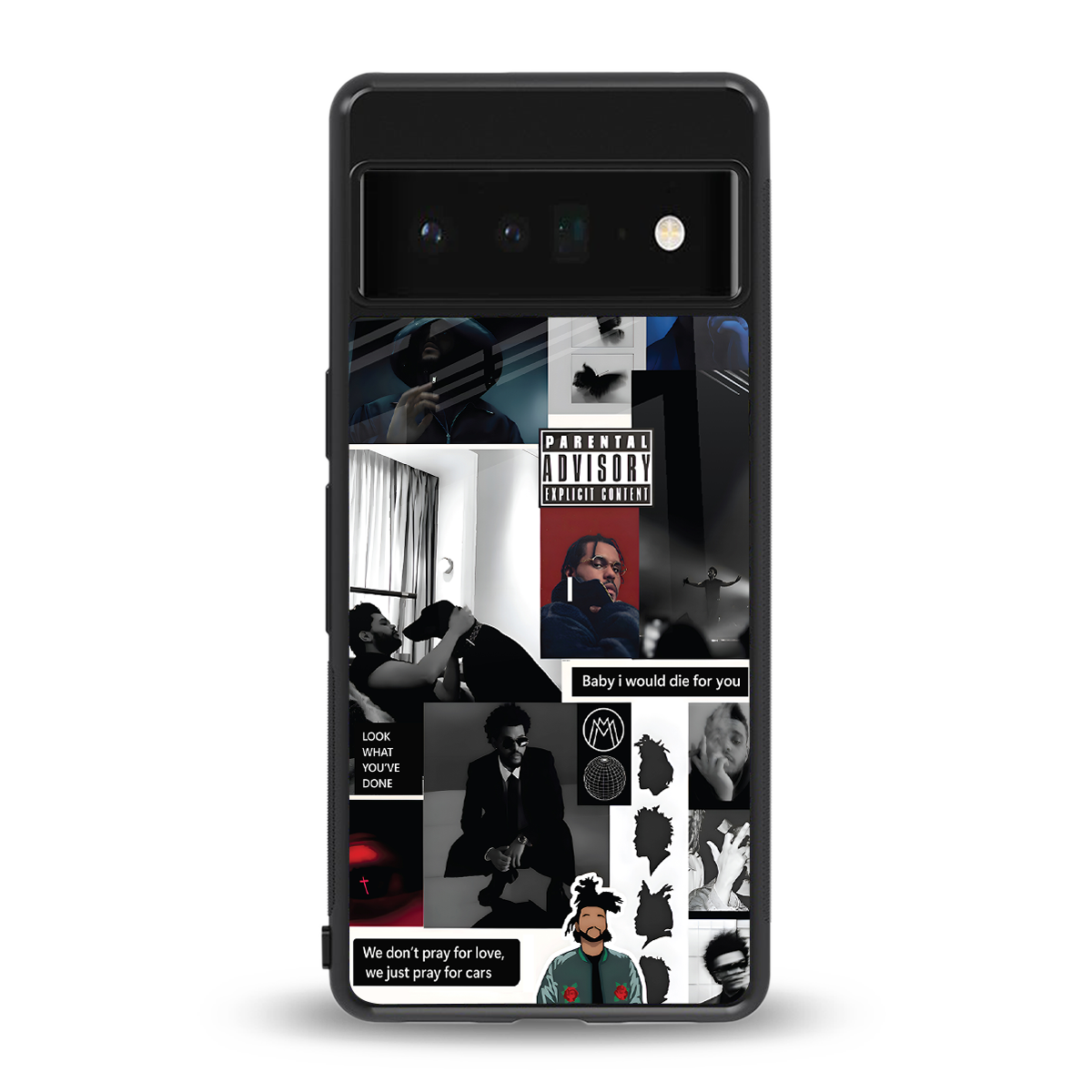 weeknd blend back phone cover | glass case for google pixel 6 pro