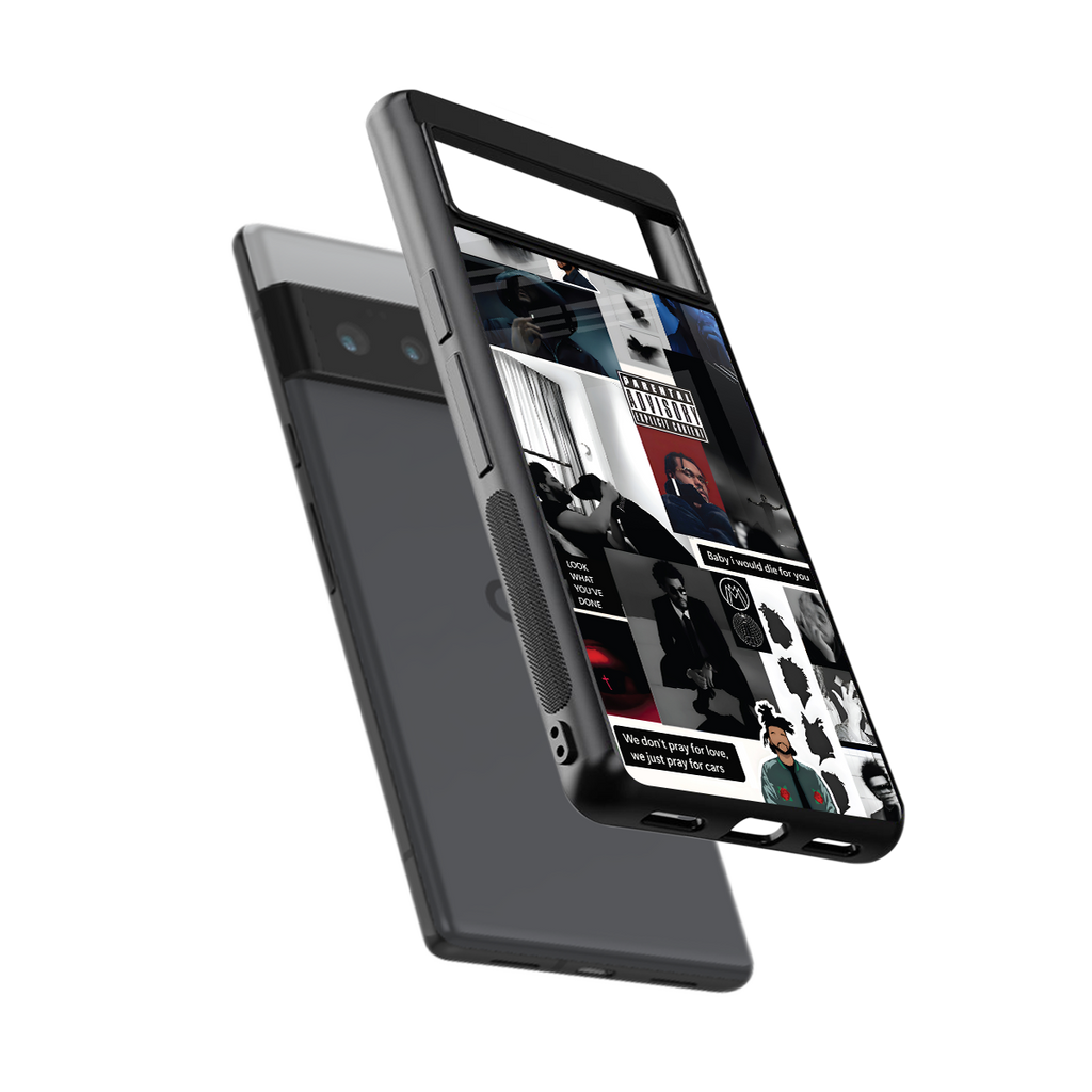 weeknd blend back phone cover | glass case for google pixel 6 pro