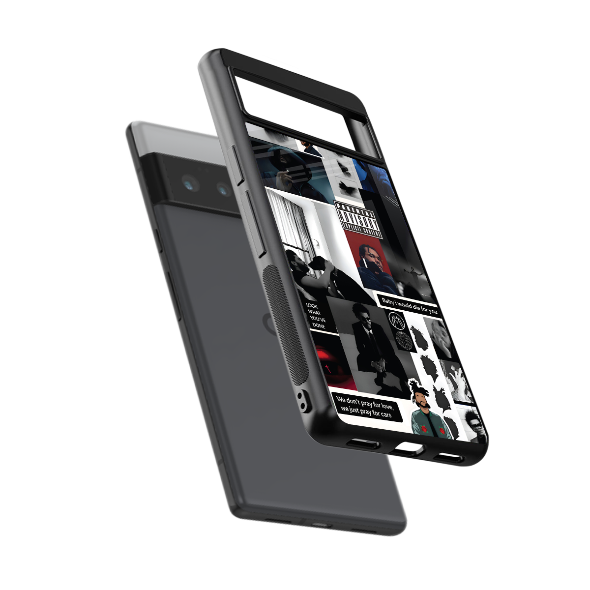 weeknd blend back phone cover | glass case for google pixel 6 pro