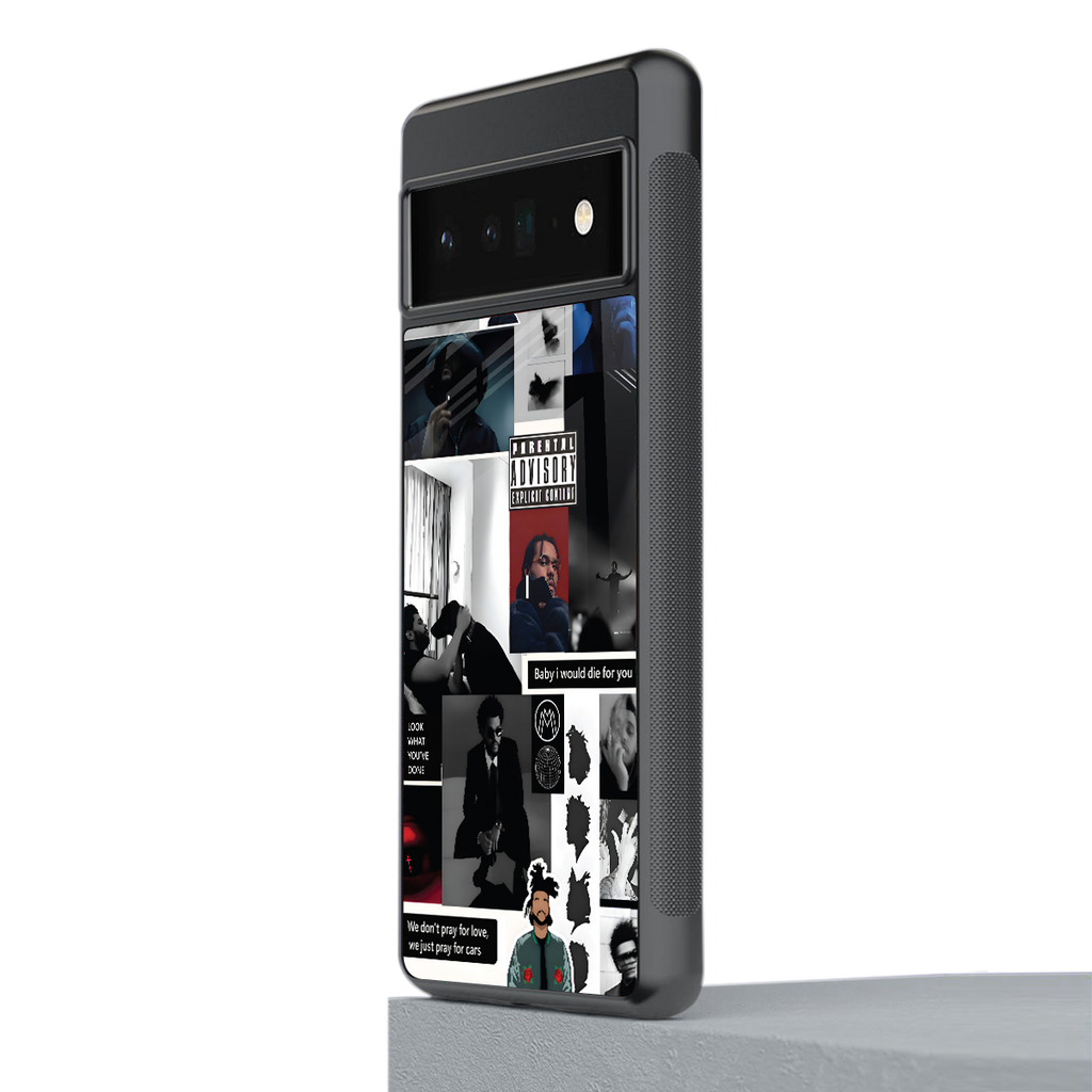 weeknd blend back phone cover | glass case for google pixel 6 pro