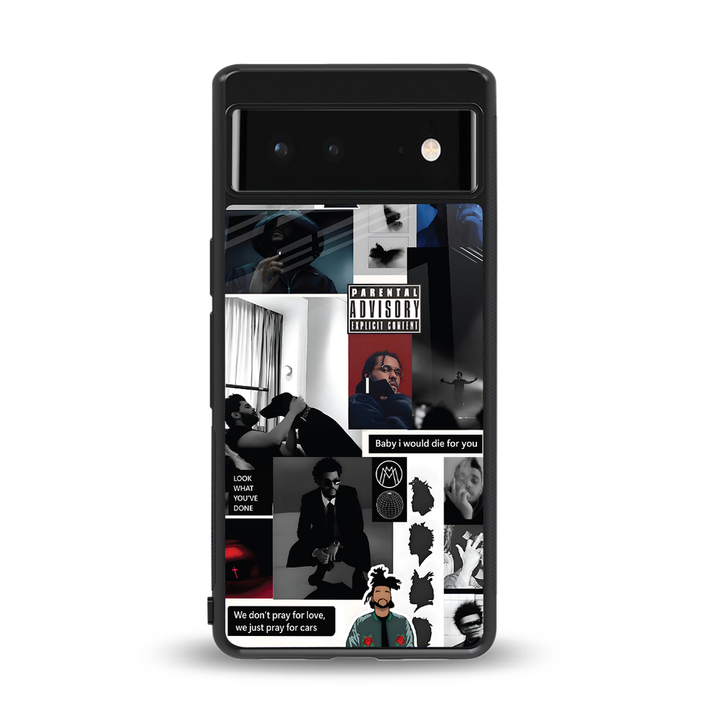 weeknd blend back phone cover | glass case for google pixel 6