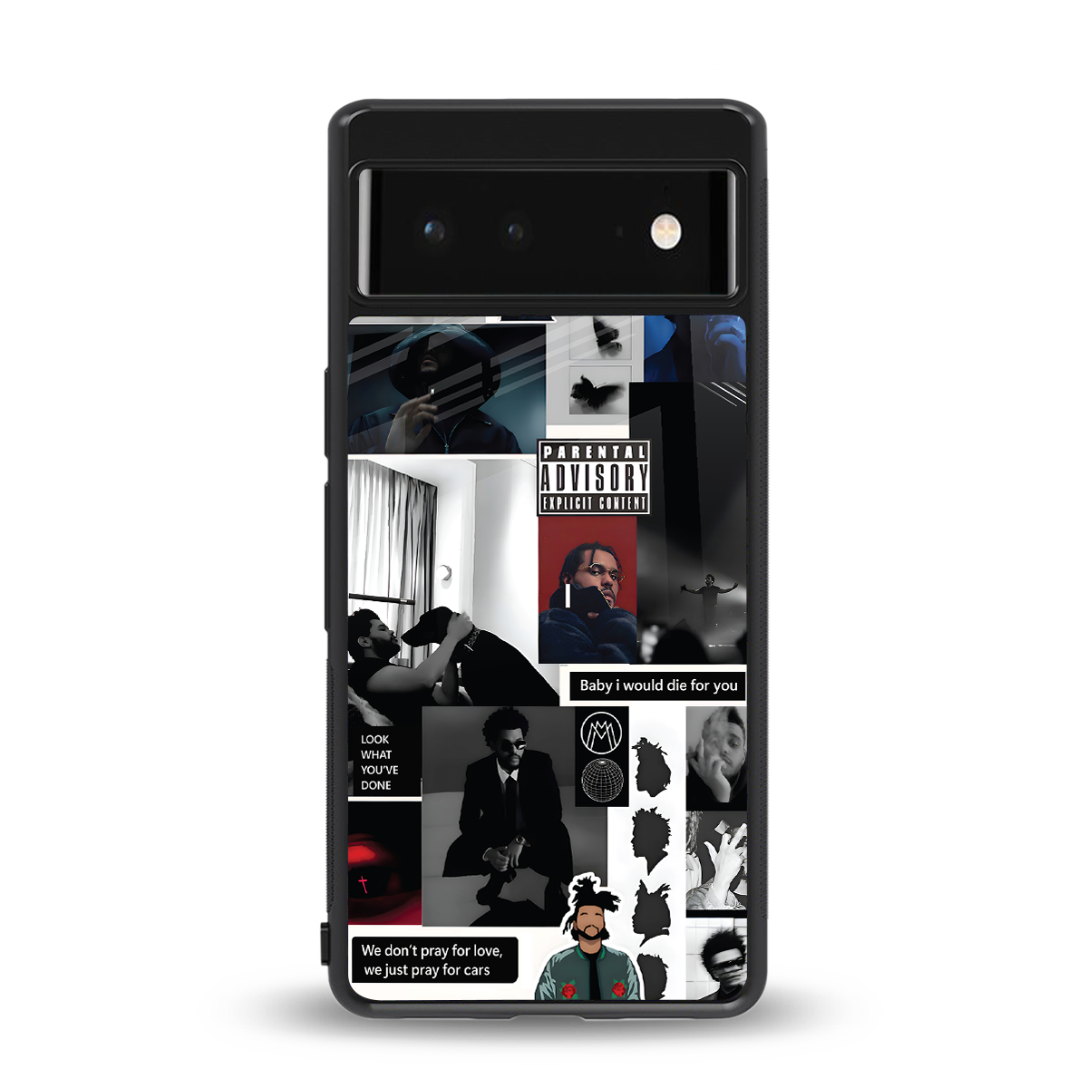 weeknd blend back phone cover | glass case for google pixel 6