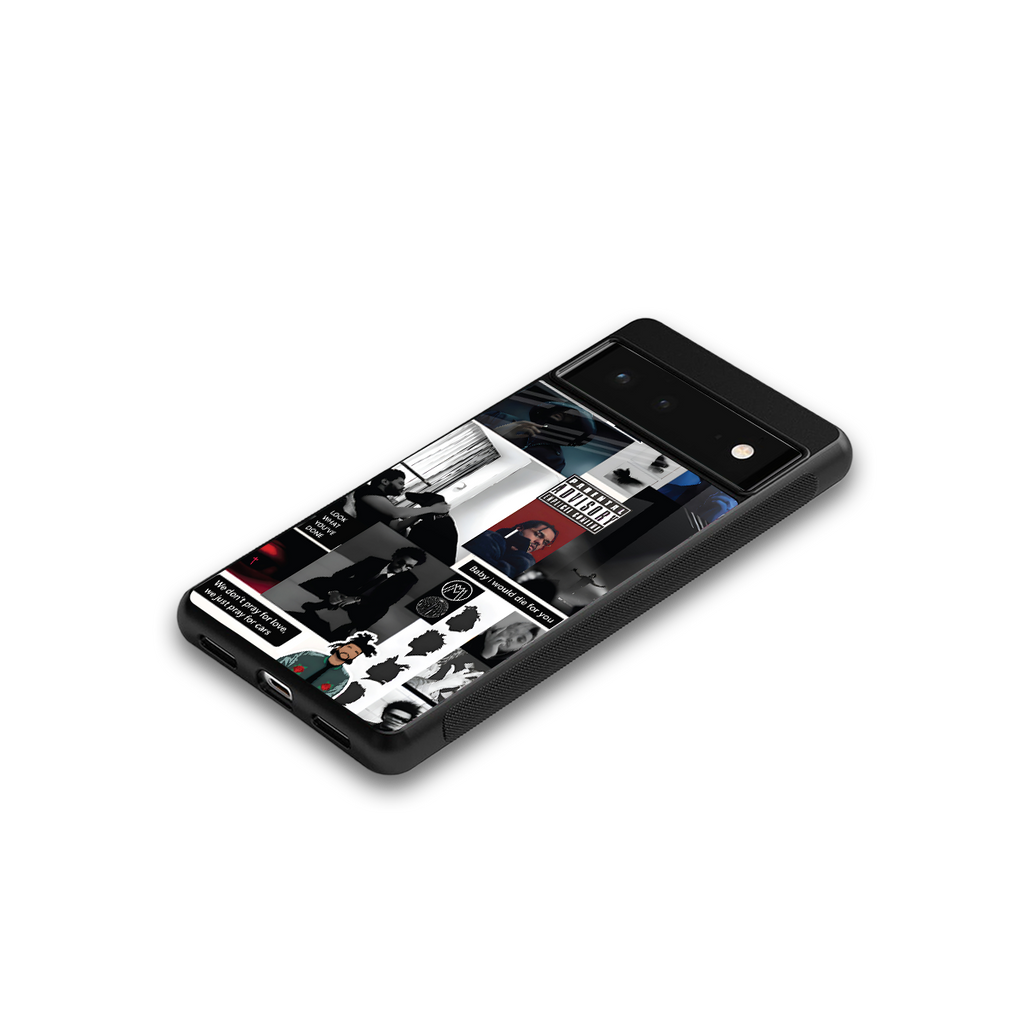 weeknd blend back phone cover | glass case for google pixel 6