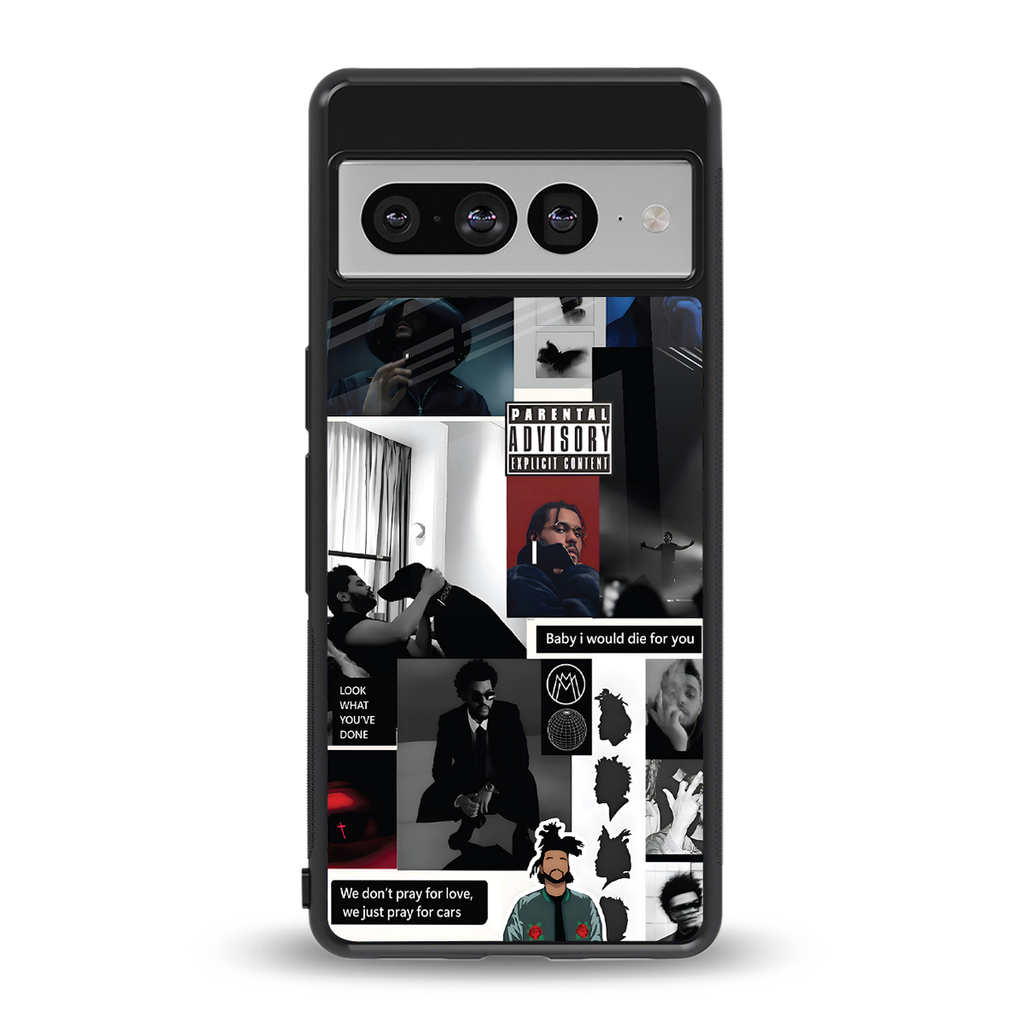 weeknd blend back phone cover | glass case for google pixel 7 pro