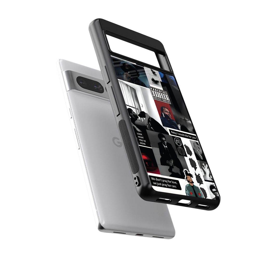 weeknd blend back phone cover | glass case for google pixel 7 pro
