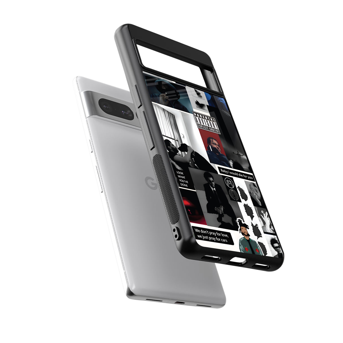 weeknd blend back phone cover | glass case for google pixel 7 pro