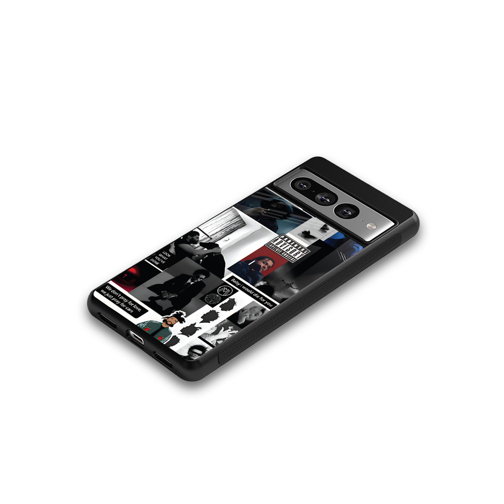 weeknd blend back phone cover | glass case for google pixel 7 pro