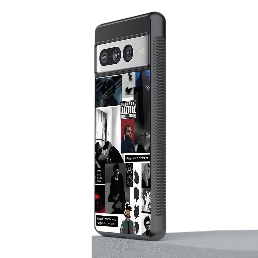 weeknd blend back phone cover | glass case for google pixel 7 pro