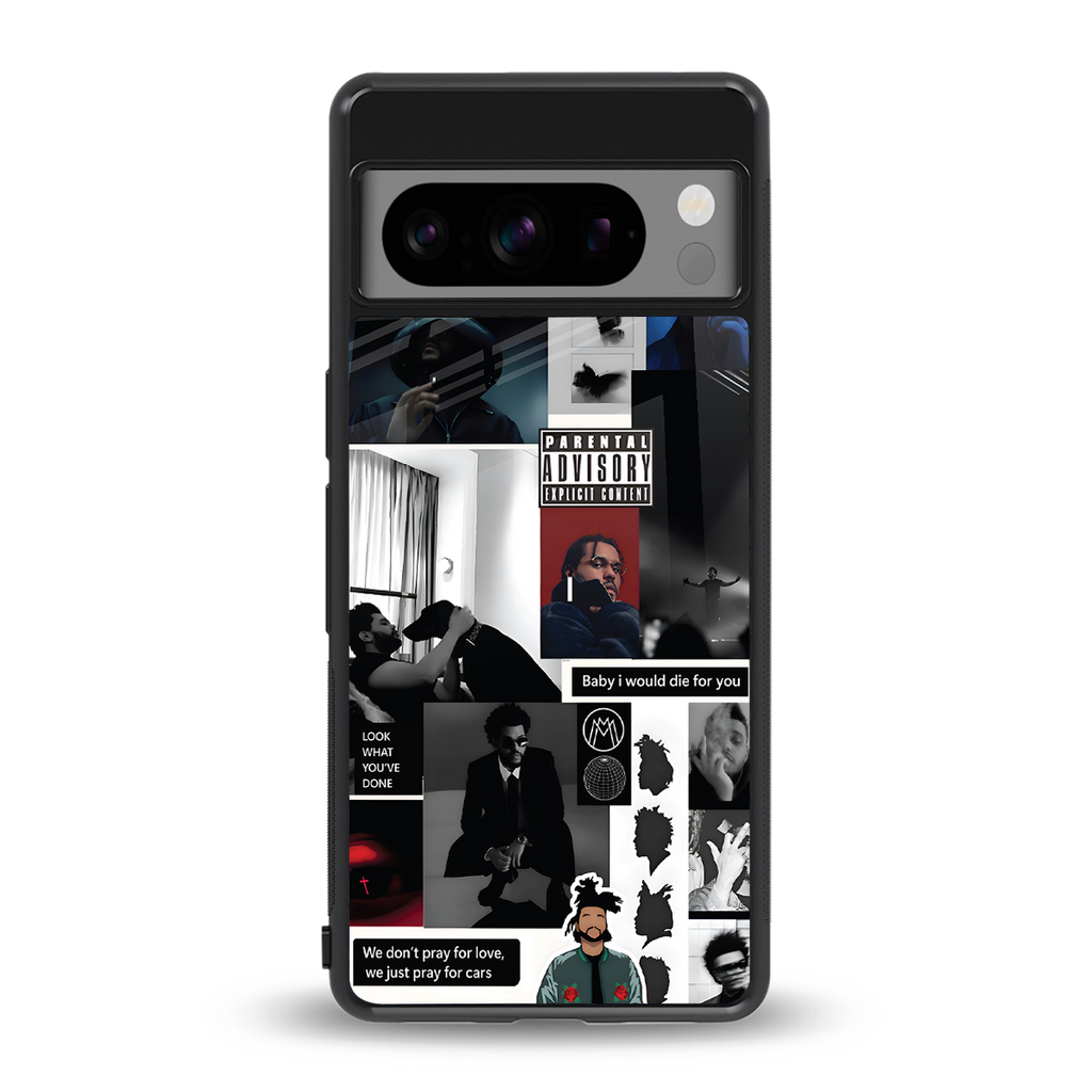 weeknd blend back phone cover | glass case for google pixel 8 pro