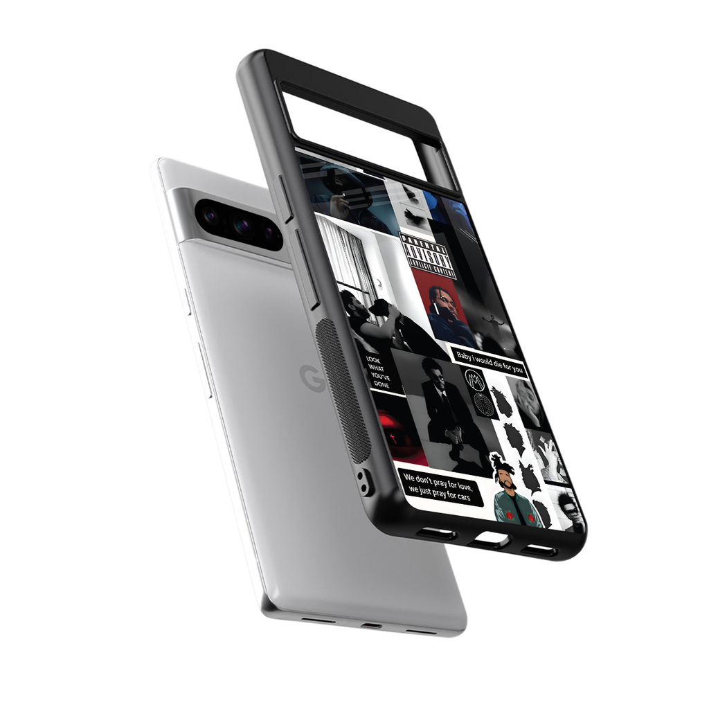 weeknd blend back phone cover | glass case for google pixel 8 pro