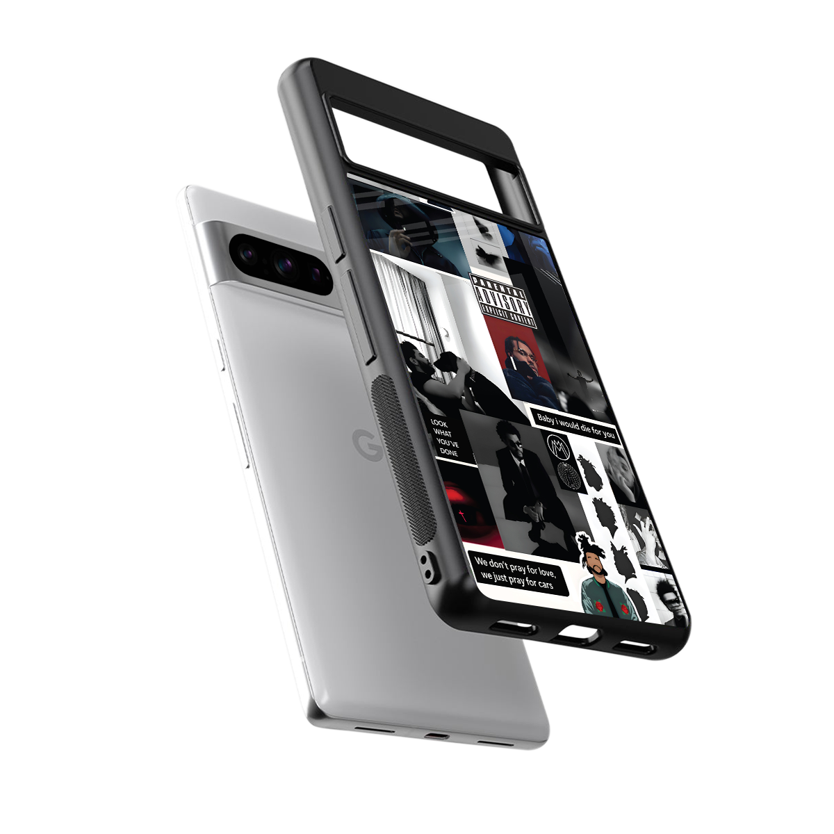 weeknd blend back phone cover | glass case for google pixel 8 pro