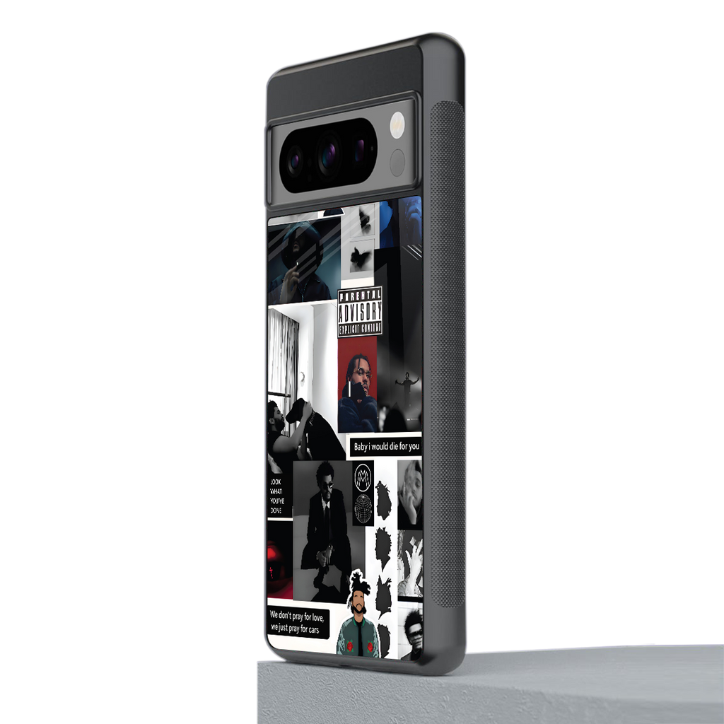 weeknd blend back phone cover | glass case for google pixel 8 pro